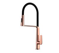 Robinet Cuisine Flexible avec Douchette 3 Modes Col de Cygne Mitigeur Evier Cuisine Chaud et Froid,or Rose
