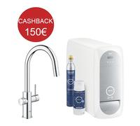 Robinet Cuisine Grohe Blue Home Bouche C Chrome Amovible pour la Filtration