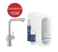 Robinet Cuisine Grohe Blue Home Chrome Satin Bouche L Avec Douche Amovible
