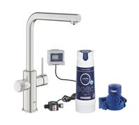 Robinet Cuisine Grohe Blue Pure Minta Chrome Brossé Bouche A L Avec Douche Et