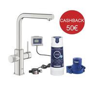 Robinet Cuisine Grohe Blue Pure Minta Chrome Brossé Bouche A L Avec Douche Et