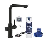 Robinet Cuisine Grohe Blue Pure Minta Noir Mat Bouche A L Avec Douche