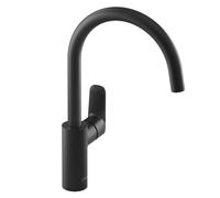 Robinet cuisine JACOB DELAFON July+ col de cygne et orientable noir mat