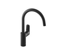 Robinet cuisine July+ col de cygne et orientable noir mat
