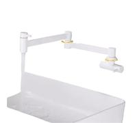 Robinet Cuisine Pliable Robinet de cuisine mural en laiton avec bec pivotant à 360° et robinet d'eau froide simple(White 2)