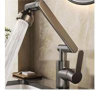 Robinet Cuisine Rabattable, 1080° Flexible Rotation Mitigeur Cuisine,Robinet Evier Sous Fenêtre en Acier Inoxydable, 2 Modes