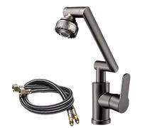 Robinet Cuisine Rabattable Robinet de lavabo multifonction rotatif universel for salle bain et cuisine(Grey 60CM)