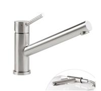 Villeroy & Boch Como Window - Mitigeur monocommande de cuisine taille M avec bec pivotant acier inoxydable brossé