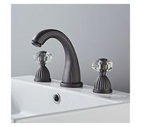 Robinet Cuisine, Robinet de salle de bains gris du canon de robinet Robinet de lavabo 3 trous d'or/noir/chrome mélangeur de bassin chaud et d'eau froide NOUVEAU(Gun grey)