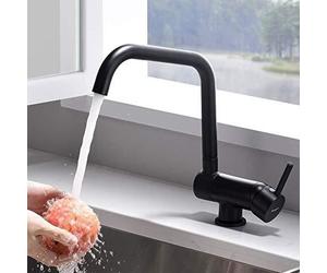 Robinet Cuisine sous Fenêtre - IBERGRIF - M22106B - Noir - Mitigeur d'Evier pour Rabattable