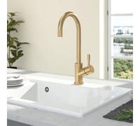 Robinet cuisine - Villeroy & Boch - Umbrella - Inox doré mat - Bec pivotant - Économie d'eau