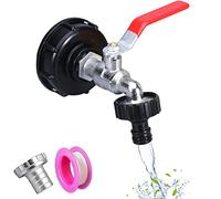 Robinet Cuve 1000L Avec Adaptateur Robinet Tuyau Arrosage, S60X6 IBC Raccord Robinet, Robinet de Jardin pour Recuperateur Eau de Pluie (Adaptateur en plastique 3/4")