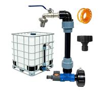 Robinet Cuve 1000l Col De Cygne 3/4",2 In 1 adaptateur Cuve 1000l,Robinet Recuperateur Eau De Pluie,Vanne Pour Reservoir Eau 1000 Litres Exterieur,Adaptateur Tuyau Arrosage Pour RécupéRateur