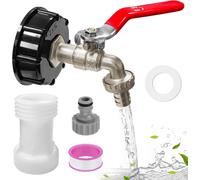 Robinet Cuve 1000l,IBC Robinet Cuve 3/4,Kit Accessoire Cuve a Eau avec S60X6 Rallonge Adaptateur et Adaptateur Tuyau Arrosage (Style 1)