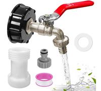 Robinet Cuve 1000l,IBC Robinet Cuve 3/4,Kit Accessoire Cuve a Eau avec S60X6 Rallonge Adaptateur et Adaptateur Tuyau Arrosage (Style 1)