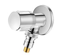 Robinet D’arrêt Automatique en Laiton pour Arrivée D’eau de Lave-linge | Fermeture Intelligente Anti-fuite, Raccord Rapide, Montage Monobloc, Modèle Argenté pour Point Mural de Salle de Bains