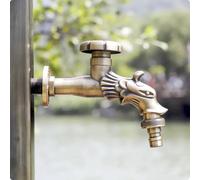 Robinet d’arrosage avec Applique Murale, Moineau - Bronze Antique | Antique, Robinet avec Rosace Décorative, Résistant contre Intempéries, pour Cour, Terrasse