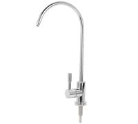 Robinet D’eau à Poignée Unique en Acier Inoxydable Cuisine | Bec Courbé, Raccord Rapide Deux Points, Finition Argentée, Montage sur Évier ou Trou de Plan de Travail, Entretien Réduit