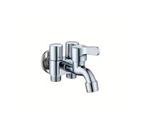 Robinet D'angle À Trois Voies En Acier Inoxydable - Installation Facile, Convient For Salle De Bain, Lave-linge, Seau Serpillière Et Toilettes(Silvery)