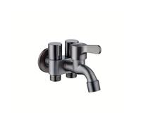 Robinet D'angle À Trois Voies En Acier Inoxydable - Installation Facile, Convient For Salle De Bain, Lave-linge, Seau Serpillière Et Toilettes(Gray)