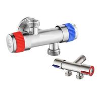 Robinet d'angle à trois voies for toilettes, inverseur, interrupteur spécial à double commande for machine à laver, entrée et sortie 304(A2)