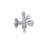 Robinet d'angle combiné AquaCraft, auto-obturant, 1/2" YRBA61001000121 avec buse et rosace en plastique, chromé