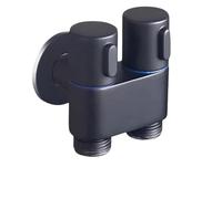 Robinet d'angle de sortie à double interrupteur de 1/2 pouce for pommeau de douche de salle de bain, accessoires de salle de bain, 1 pièce(Black Switch Valve)