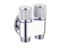 Robinet d'angle de sortie à double interrupteur de 1/2 pouce for pommeau de douche de salle de bain, accessoires de salle de bain, 1 pièce(White Valve nozzle)