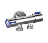 Robinet d'angle de toilette en acier inoxydable, 1 pièce, eau froide simple, 1 entrée 2 sorties, Machine, robinet à Double sortie
