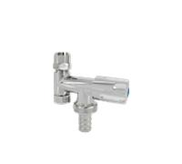 Robinet d'angle double AquaCraft avec poignée confort YRBA61001000124 , buse en plastique, 1/2", chromé