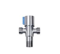 Robinet d'angle en acier inoxydable à double usage, une entrée et deux sorties, accessoires de salle de bain, filetage G1/2, 1 pièce(3-way angle valve-2)