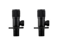 Robinet d'angle en laiton YDE0280, vanne d'admission grise, vanne de sortie de salle de bain G1/2, inverseur de lavabo, 1 pièce(2pcs black)