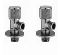 Robinet d'angle en laiton YDE0280, vanne d'admission grise, vanne de sortie de salle de bain G1/2, inverseur de lavabo, 1 pièce(2pcs gray)