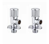 Robinet d'angle en laiton YDE0280, vanne d'admission grise, vanne de sortie de salle de bain G1/2, inverseur de lavabo, 1 pièce(2pcs chrome)