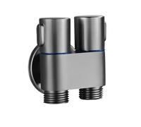 Robinet d'angle mural, pulvérisateur de nettoyage d'eau à sortie unique et double for salle de bain, accessoires de toilettes, 1 pièce(Dark Grey)
