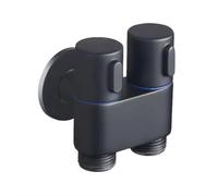 Robinet d'angle mural, pulvérisateur de nettoyage d'eau à sortie unique et double for salle de bain, accessoires de toilettes, 1 pièce(Black)