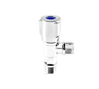 Robinet D'angle Robinet d'arrêt d'eau à Valve d'angle, 2 pièces, interrupteur de contrôle remplissage toilettes, accessoires salle bains et cuisine(Silver-Single)