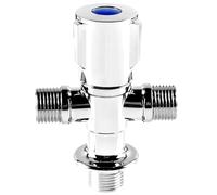 Robinet D'angle Robinet d'arrêt d'eau à Valve d'angle, 2 pièces, interrupteur de contrôle remplissage toilettes, accessoires salle bains et cuisine(Silver -Double)