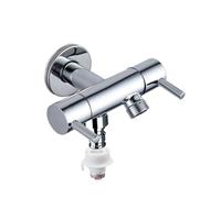 Robinet d'angle tous les accessoires de salle de bains en cuivre interrupteur à double fonction robinet de jonction de toilette robinet de bidet pulvérisateur Kit de vanne d'angle argent(A Silver Set)
