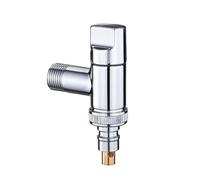 Robinet D'angle Valve d'angle à ouverture rapide for Machine laver, accessoires de salle bains, robinet multifonction G1/2 avec stoppeur automatique(Silver)