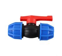 Robinet d'arrêt 20 mm 25 mm 32 mm Robinet à boisseau sphérique PE pour raccord d'extrémité de tuyau d'eau - Compatible avec tuyaux en PE PVC PPR, noir + bleu High-Qua (25 mm)
