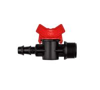 Robinet d'arrêt 25 mm PE x 3/4 AG - Micro Drip Tuyau d'arrosage d'arrosage automatique pour plantes de jardin, fleurs, pelouse, irrigation goutte à goutte