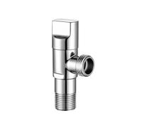 robinet d'arrêt coudé, 1 pcs Cuivre Triangle Vanne D'arrivée D'eau D'arrêt Cuisine(Silver)
