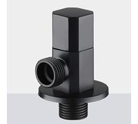 Robinet d'arrêt coudé, Bobine en céramique en laiton G1/2, vanne d'angle chromée noire, montage mural for évier, salle de bains, balcon(Black a)