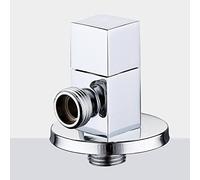 Robinet d'arrêt coudé, Bobine en céramique en laiton G1/2, vanne d'angle chromée noire, montage mural for évier, salle de bains, balcon(Chrome B)