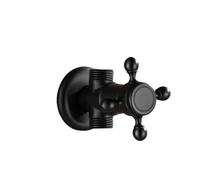 Robinet d'arrêt d'angle de salle de bain en laiton, vanne triangulaire en bronze noir, 1/2" mâle, finition noire, robinets de remplissage à double usage(JF02B)