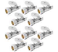 Robinet d'arrêt d'angle en laiton sans plomb - Fermeture 1/4 de tour, compression 1/2 à 3/8 for plomberie(10Pack Straight Stop Valve)