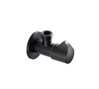 Robinet d'arrêt d'angle quart de tour en acier inoxydable 304, robinet d'arrêt G1/2, robinet de contrôle d'eau froide/chaude, peint en noir(Hot Water)