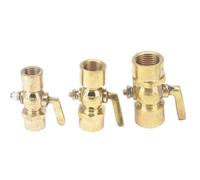 Robinet d'arrêt de vidange en laiton à filetage femelle BSPT 1/4", 3/8", 1/2", for carburant, gaz, huile, air(1/2")