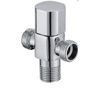 Robinet d'arrêt d'eau chaude et froide for toilettes, robinet d'angle à une entrée et deux sorties, robinet triangulaire épais en cuivre à double eau, 1 pièce (couleur: B)(B)